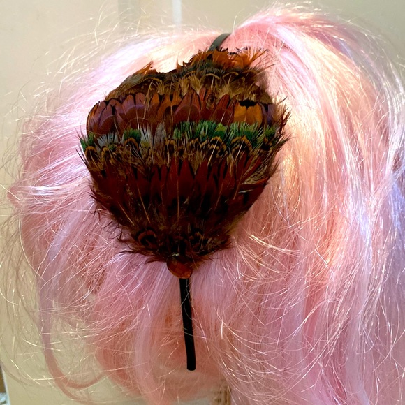 🆕Beautiful Vintage Style Feather Headband- REAL FEATHERS - Picture 1 of 3